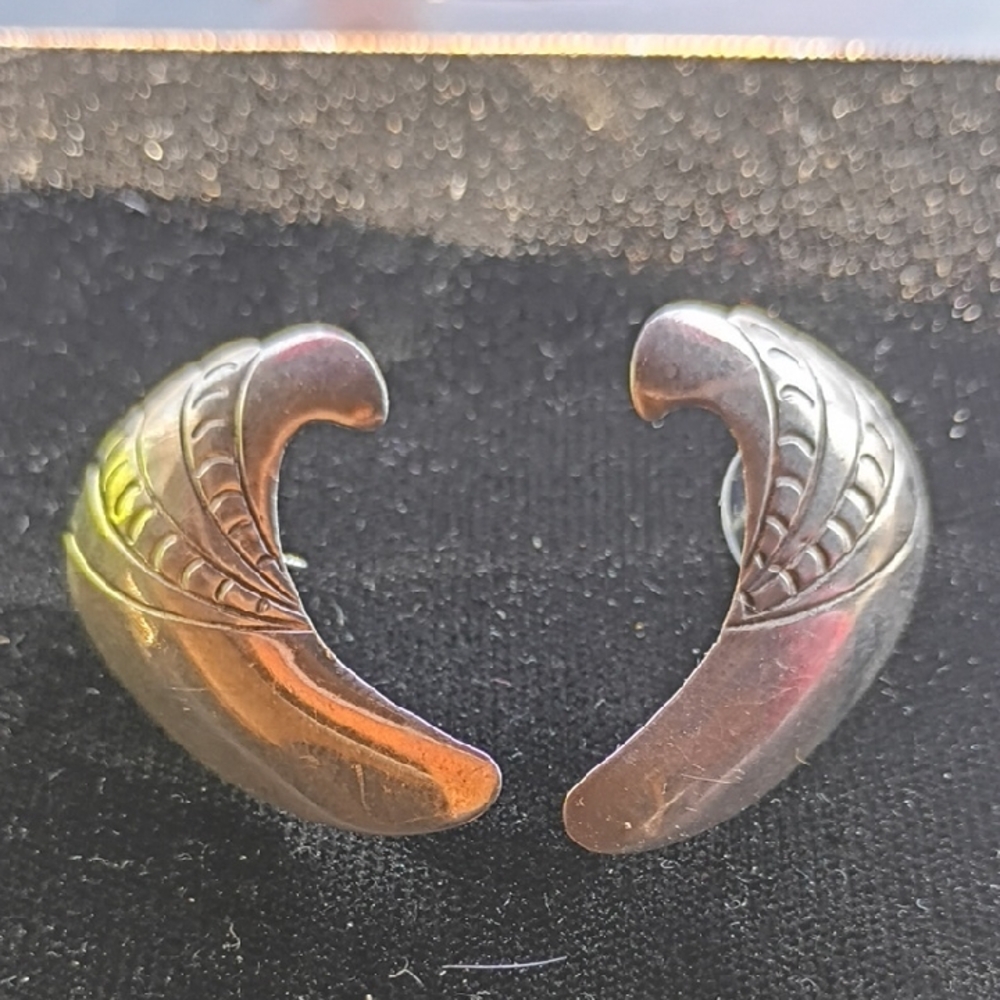 Sterling Silver Wave Design Earrings